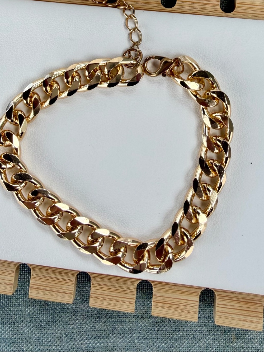 Gold Chunky Curb Chain Bracelet - Women Jewelry